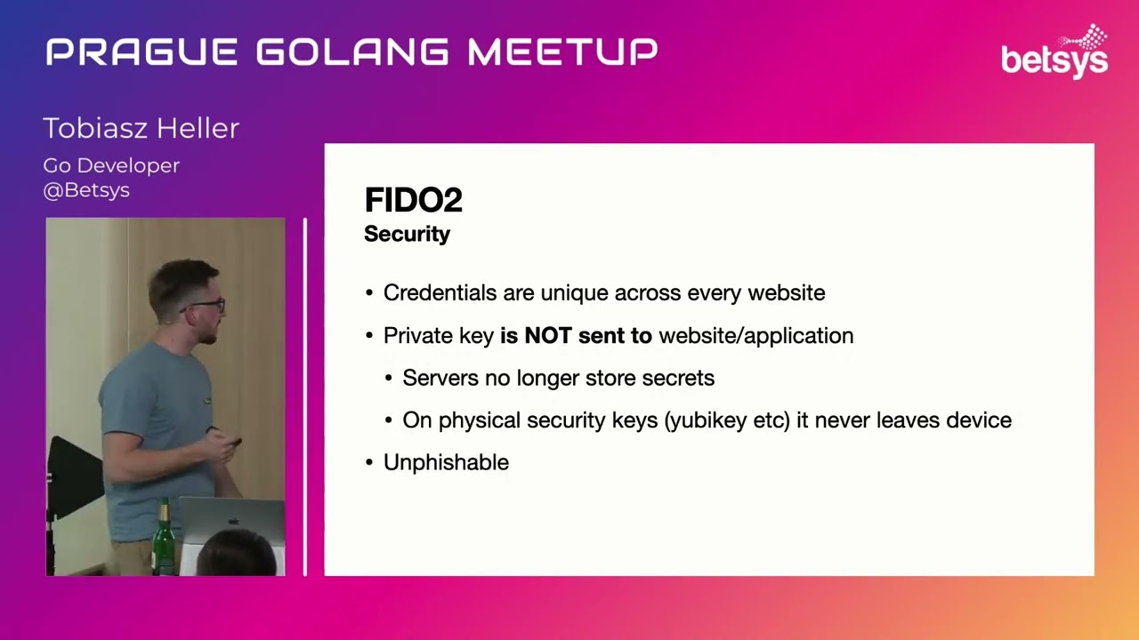 Tobiasz Heller (Betsys) - Webauthn/Passkeys technology and support in Go.