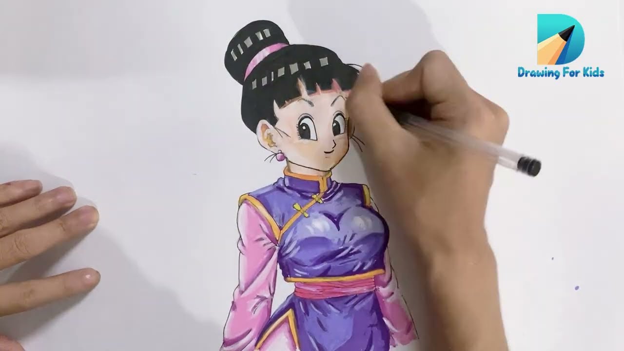 Chi-Chi Drawing! 💙 How to Draw Dragon Ball Super Characters for Kids