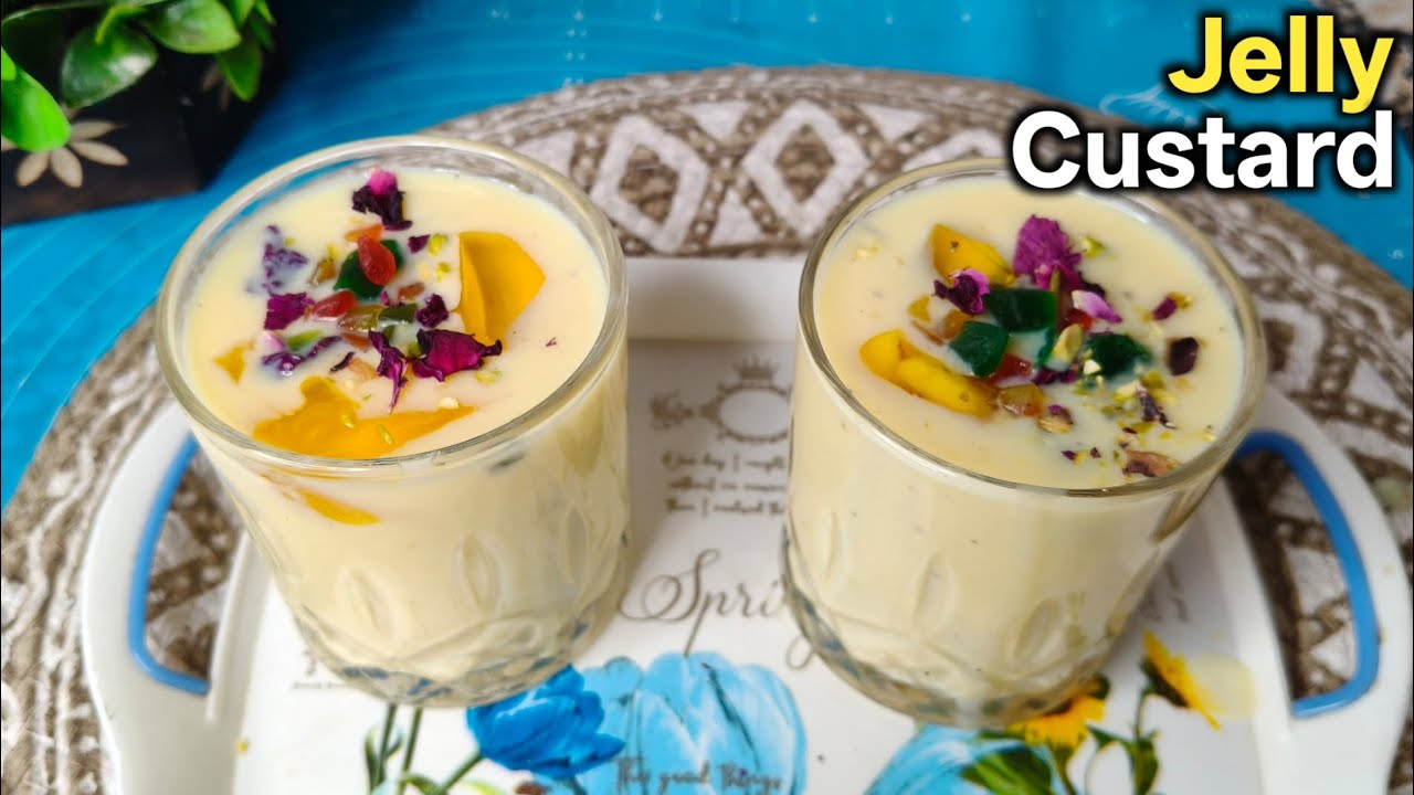 गर्मियों का स्पेशल तोहफा कस्टर्ड जैली मिल्क बनाए  बहुत सिंपल तरीके से | custard jelly milk ......#