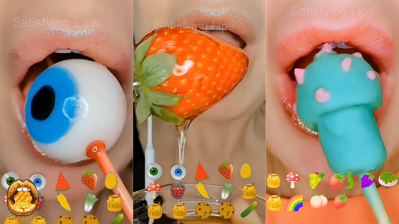 20 Minutes Sleep Relax Study ASMR Satisfying Eating Emoji Food Edited Compilation Mukbang