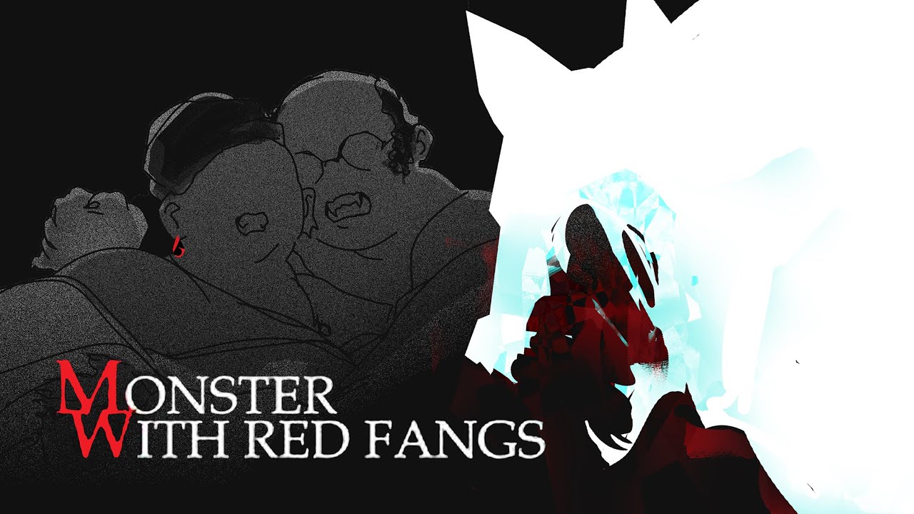 Monster with red fangs