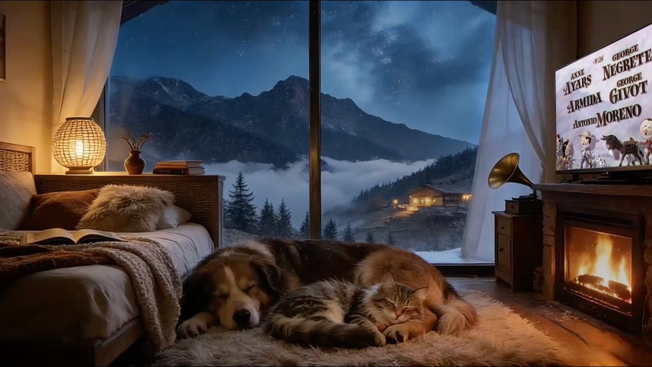 Rustic Mountain Cabin Fireplace Ambience for Study, Focus & Sleep | Cozy Enough to Forget the Day