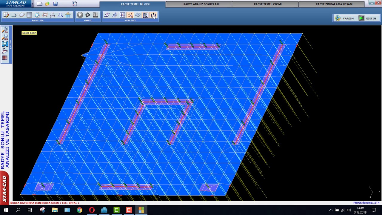 Sta4CAD V14 Dersleri | Radye Temel Analizi | Ders #18