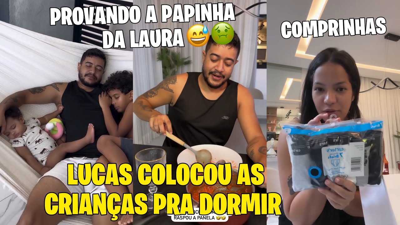 BIA CHAGAS| LUCAS COLOCOU AS CRIANÇAS PRA DORMIR+ TOMANDO A PAPINHA DA LAURA 😂+ COMPRINHAS