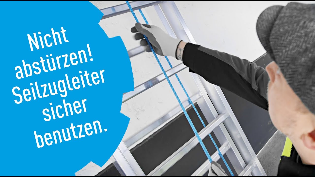 Leiter richtig aufstellen und benutzen. ZARGES Seilzugleiter.