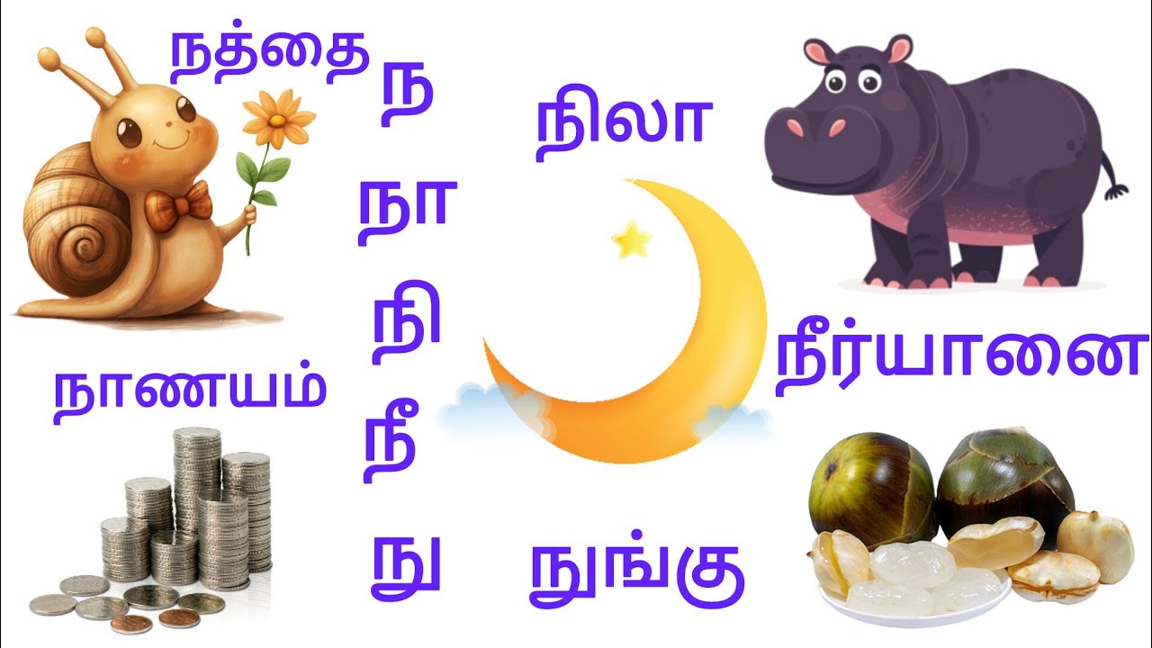 ந நா நி நீ/ந நா நி நீ வரிசை சொற்கள்/ந முதல் நௌ வரை/ ந நா நி /Uyrmei eluthukkal words@Monistudio1349