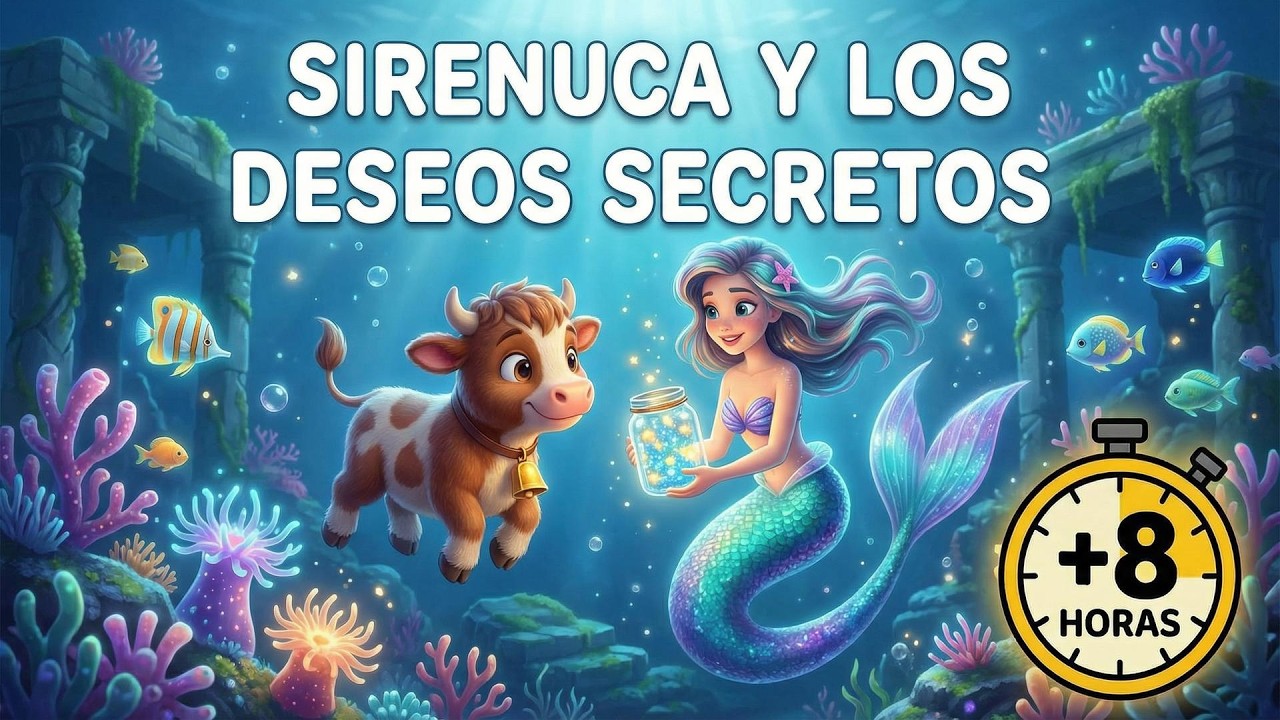La Sirenita Sirenuca y sus Deseos Secretos ✨ Historia Infantil + 8 Horas Música para Dormir Bebés💤