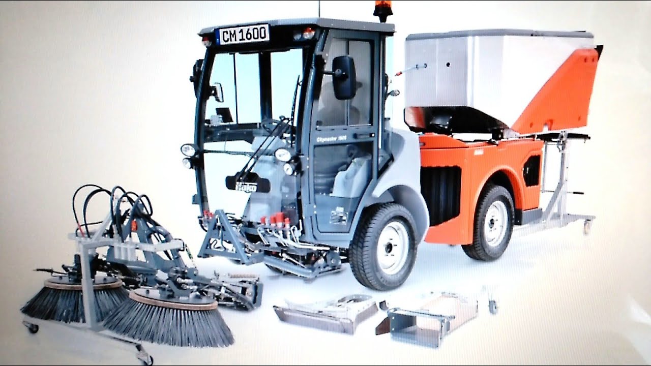 Vídeo kids para niños. Maquina barredora calles. Hako citymaster 1600.  Kehrmaschine Sweepers street