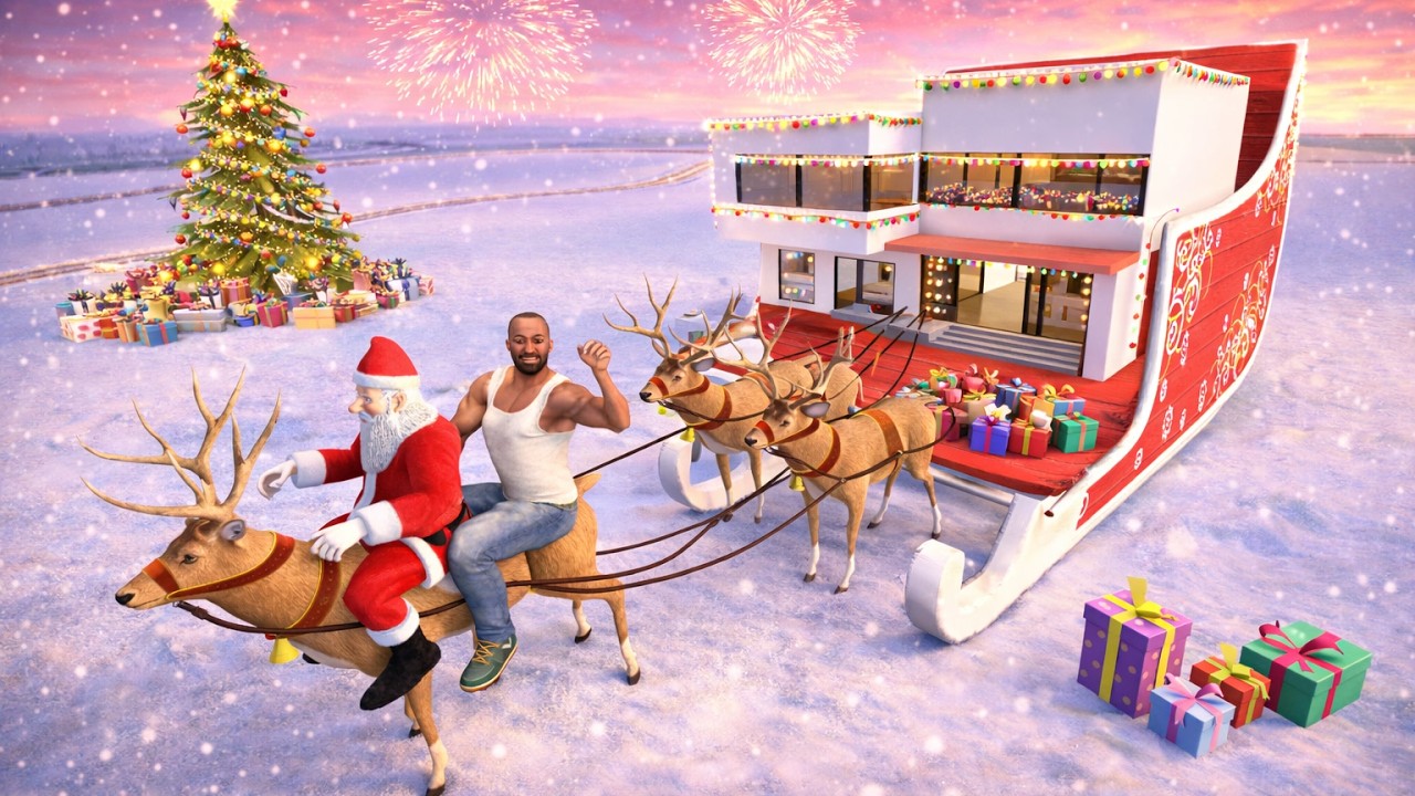 Franklin Celebrate Christmas Day in Indian Bike Driving 3D