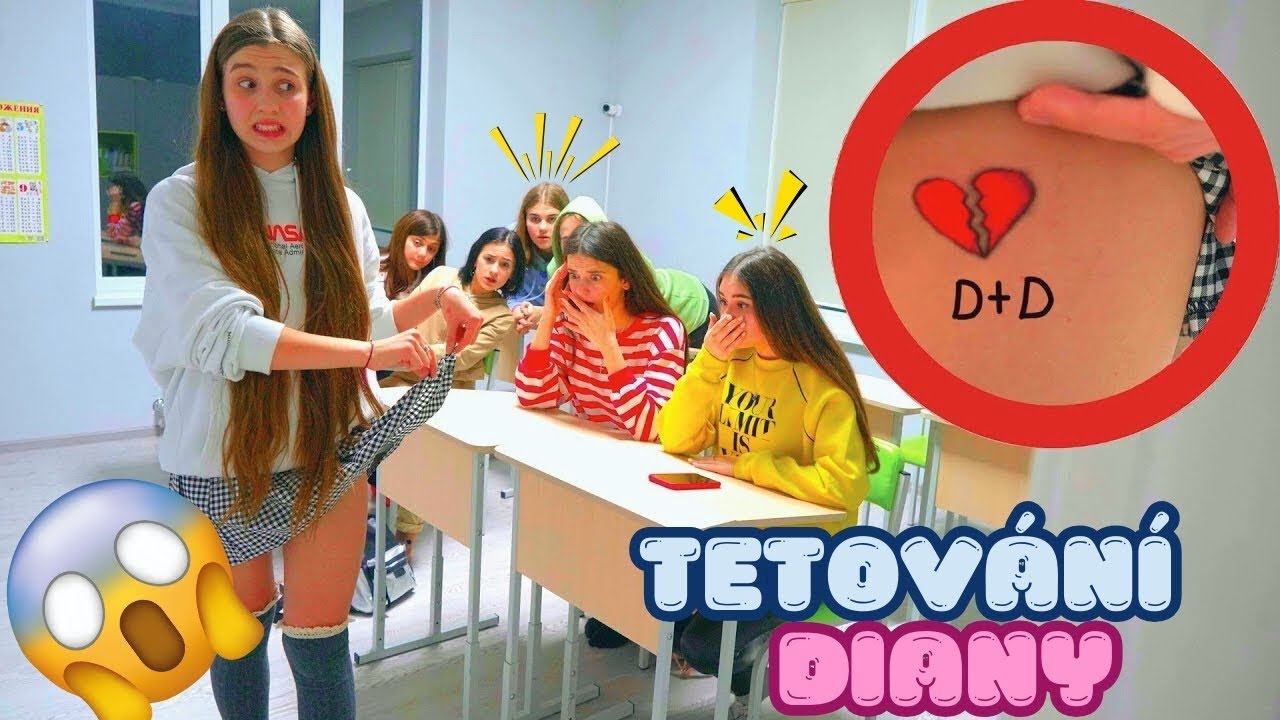 DIANA SI UDĚLALA TETOVÁNÍ😱 Co jsou teenagery schopní udělat pro lásku? Taneční battle a školní sázka