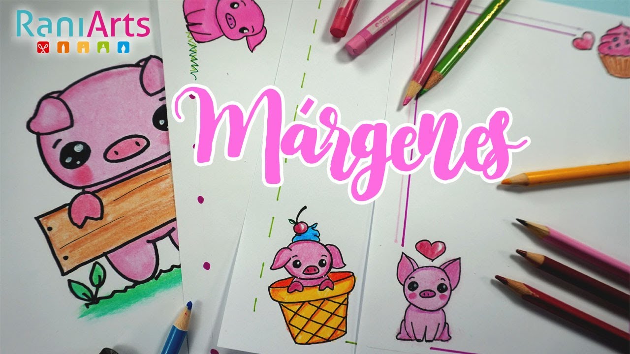 PORTADAS / MÁRGENES CERDITOS KAWAII - DIY