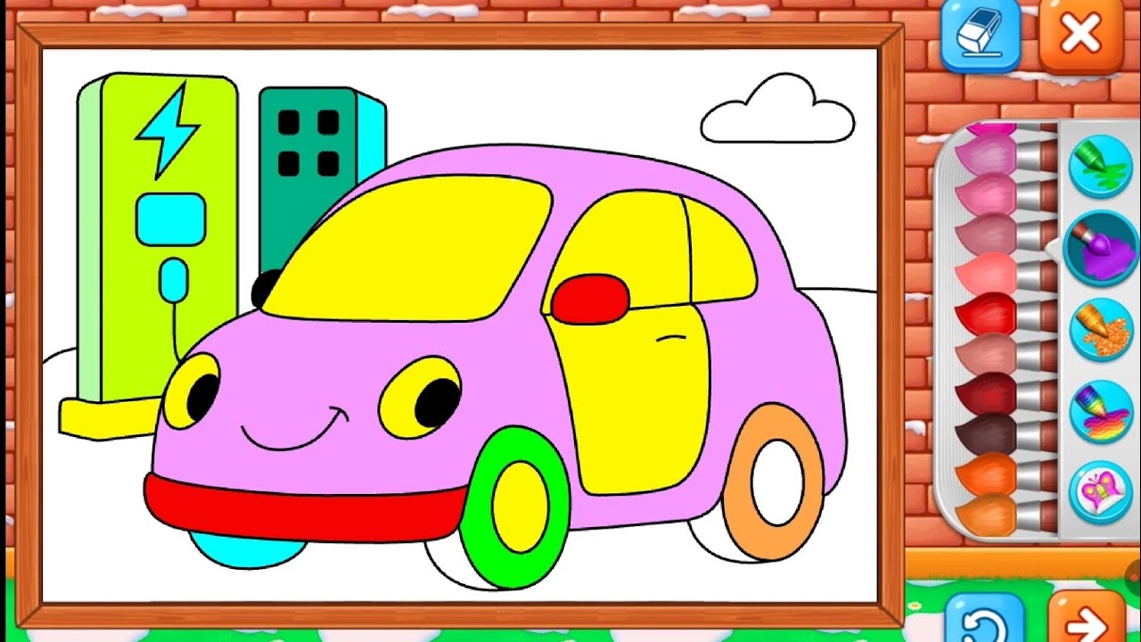 Coloring a Cute Purple Car 🚗💜 | Learn Colors for Kids | Car Coloring for Toddlers | Tiny Color Tales