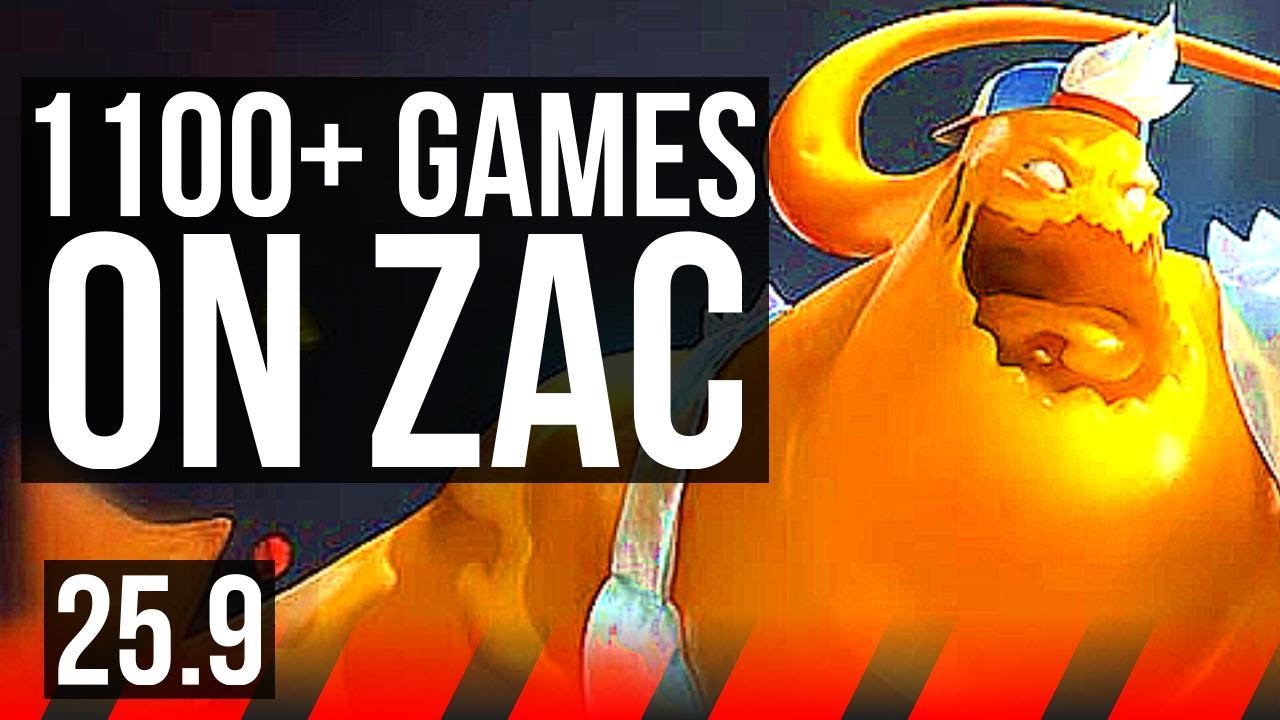 ZAC vs RIVEN (TOP) | 1100+ games | KR Master | 25.9