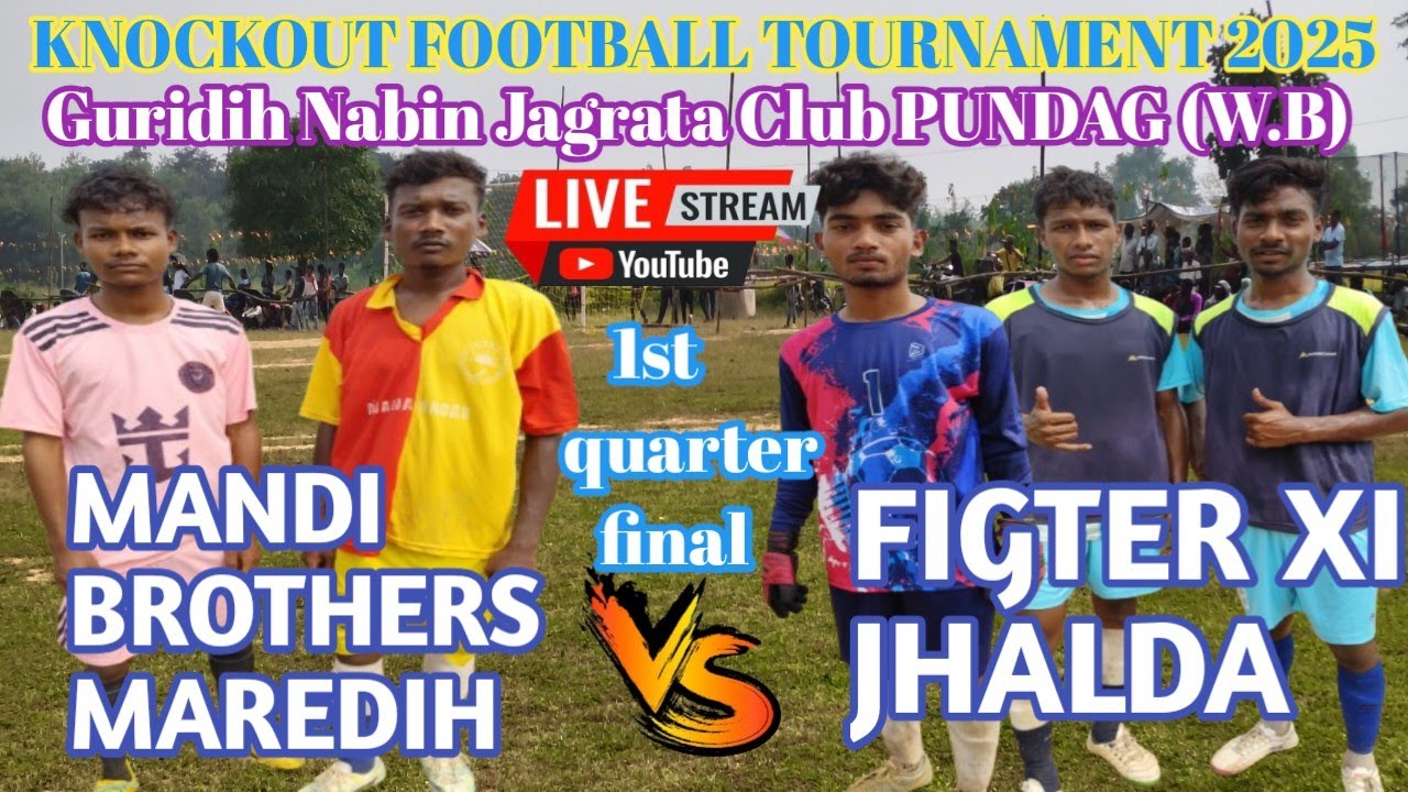 FIGTER XI JHALDA 🆚 MAREDIH || 1st quarter final || Guridih Nabin Jagrata Club ,Pundag (W.B)