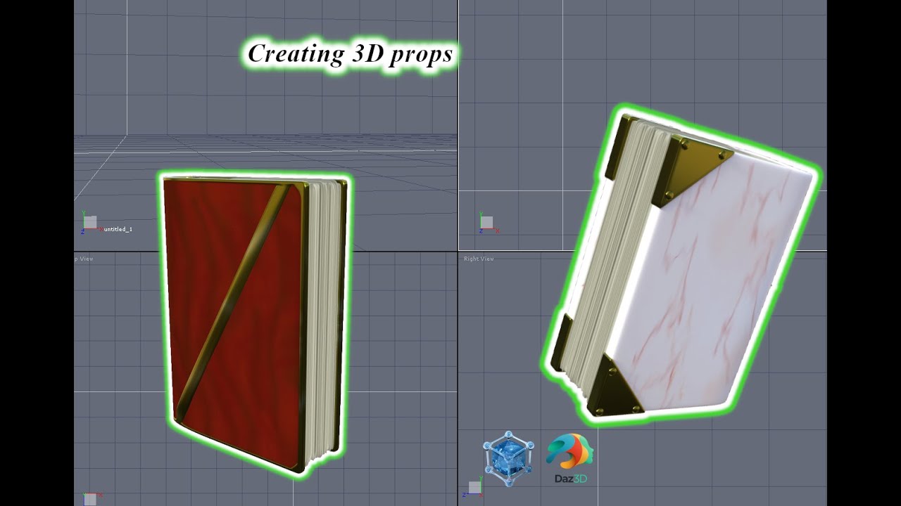 Creating some 3D props: books and a parchment