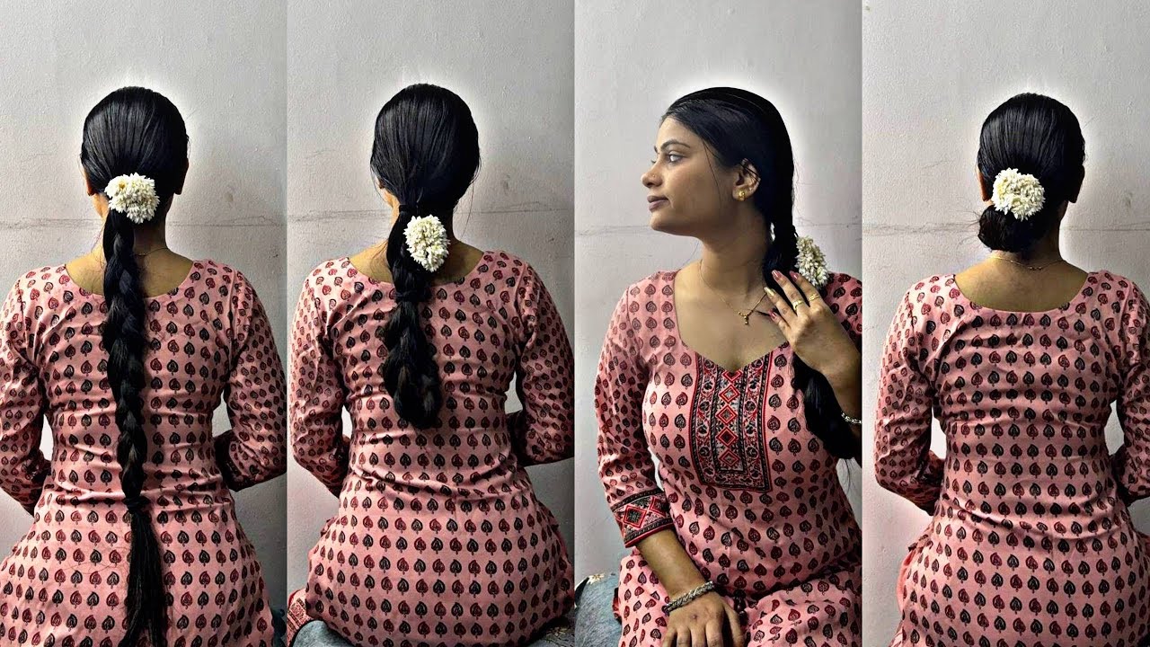 ✨Amazing Floral Hair Ritual | Heavy Oiling, Sleek Braid & Romantic Floral Braided Bun Transformation