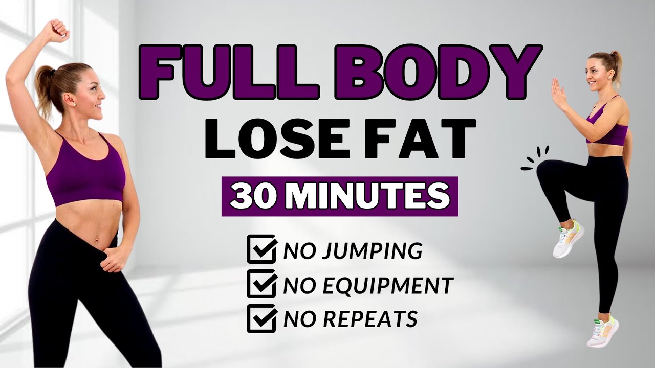 🔥30 Min Full Body Fat Burn HIIT (NO JUMPING)🔥Ab, Core, Arm, Back, Leg, Thigh & Cardio🔥ALL STANDING🔥