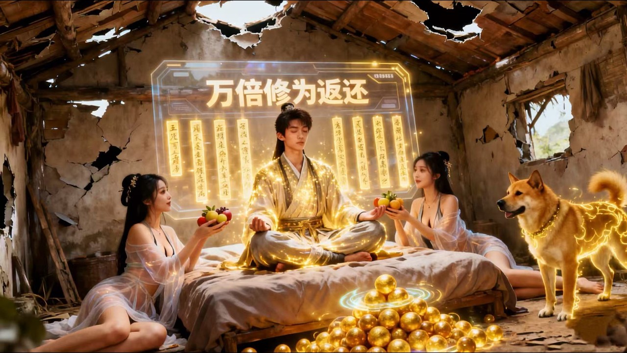人人看不起的廢柴竟覺醒萬倍返還系統，天降壹萬顆培元金丹，不光自己修爲暴漲壹萬倍，連自家看門的狗都覺醒成神獸，驚動上界天神前來叩拜！#爽文 #逆襲 #短劇 #大陸短劇 #搞笑 #熱門短劇