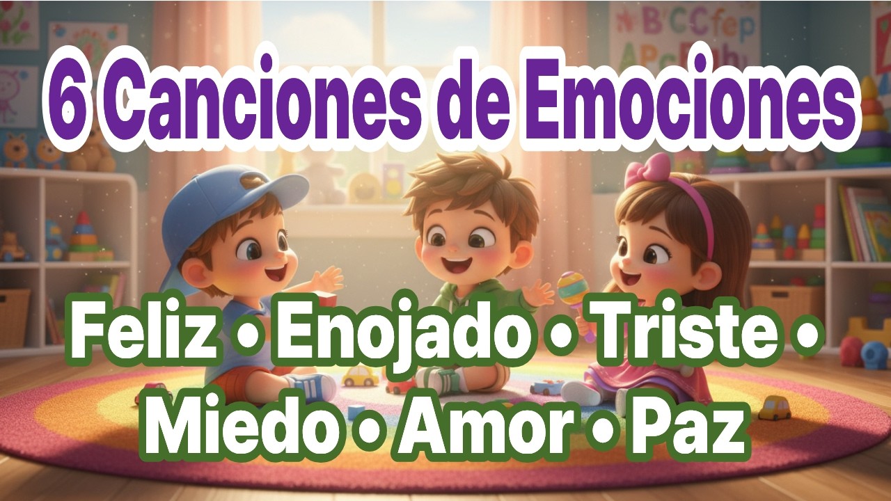 Canciones de Emociones para Niños | 6 Canciones Completas | Aprendemos a Expresar Sentimientos