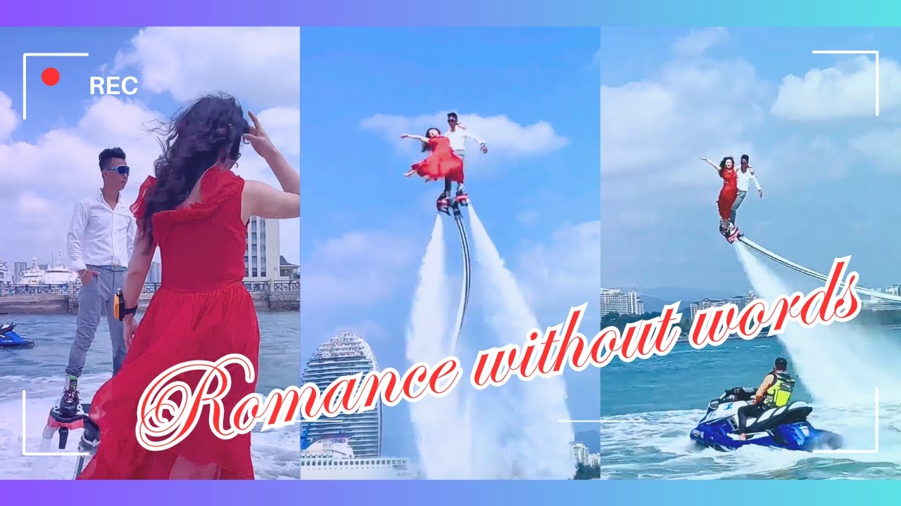 ❤️ Love without words | no music waltz in the sky #flyboardwaltz #浪漫水上华尔兹 #flyboardromance #stunning