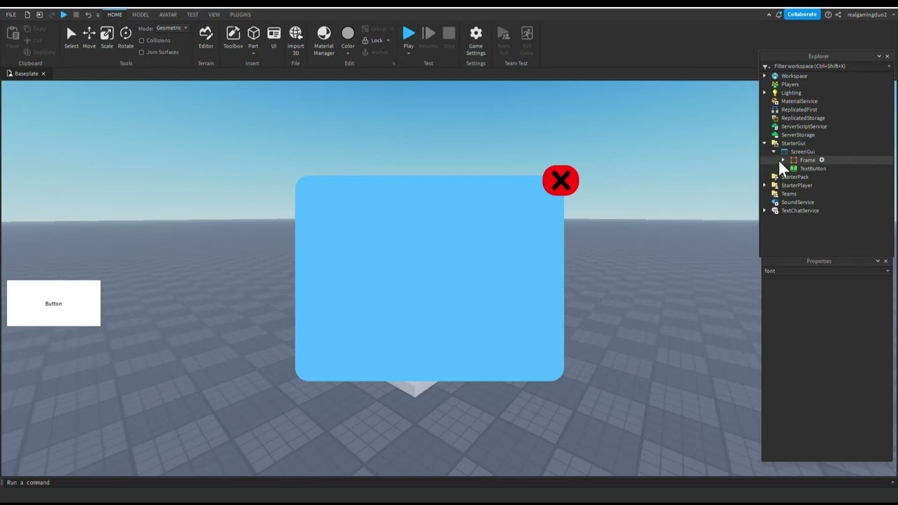 КАК СОЗДАТЬ ГРАФИЧЕСКИЙ ИНТЕРФЕЙС ДЛЯ ОТКРЫТИЯ И ЗАКРЫТИЯ В ROBLOX STUDIO (2024)