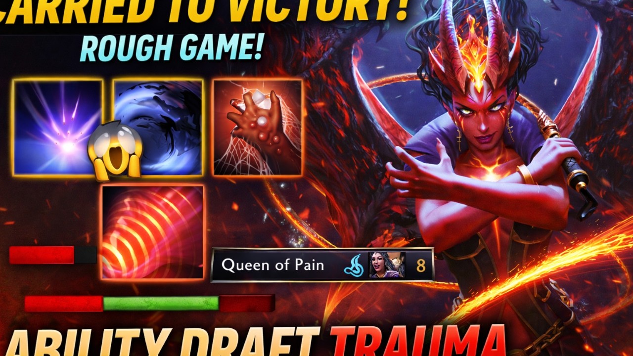 Uncarriable Queen of Pain Build… But My Team Saved Me | Dota 2 Ability Draft
