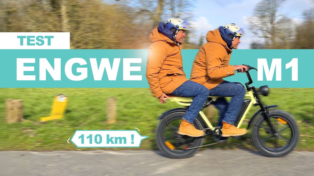 110 km avec le vélo électrique biplace Engwe M1 avec 2 batteries !