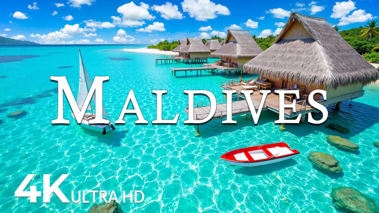 FLYING OVER MALDIVES (4K UHD) – Soothing Music Along With Beautiful Nature Video - 4K Video UHD #9