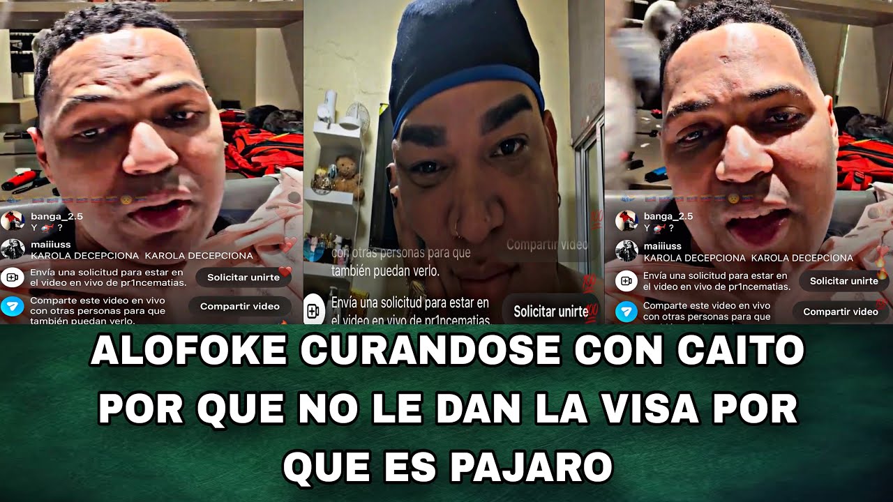 ALOFOKE CURANDOSE CON CAITO POR QUE NO LE DAN LA VISA POR QUE ES PAJARO 