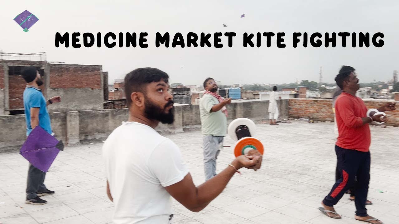 New Medicine Market Se Kite Fighting | Rooftop Kite Fighting | Dekhiye Kum Fatao Ke Pech🪁Patangbazi