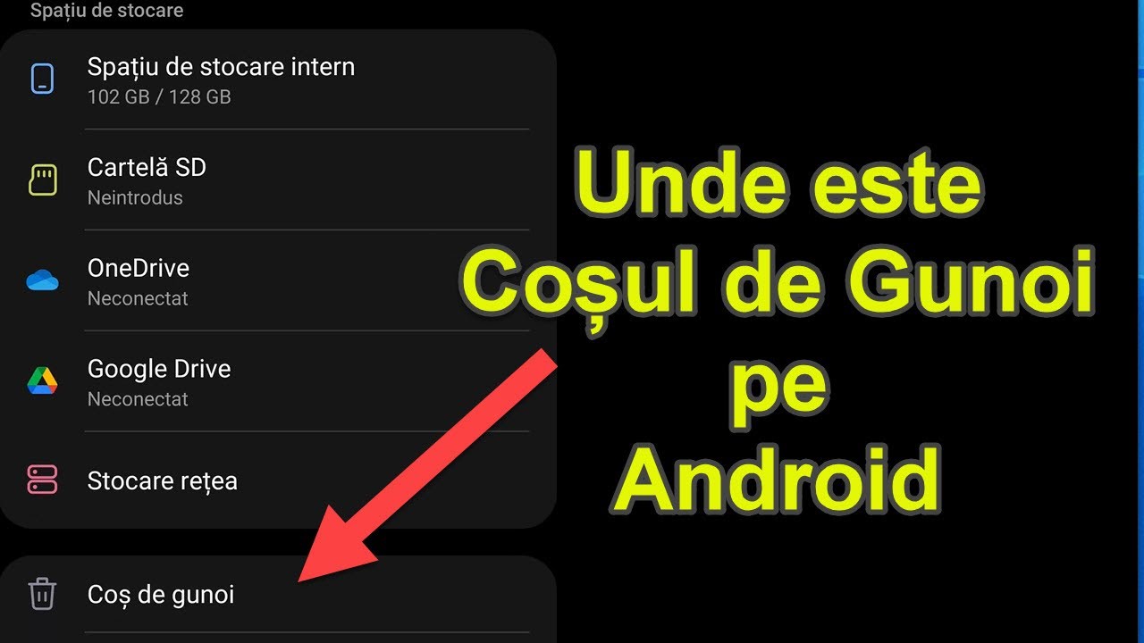 Unde este coșul de gunoi Android