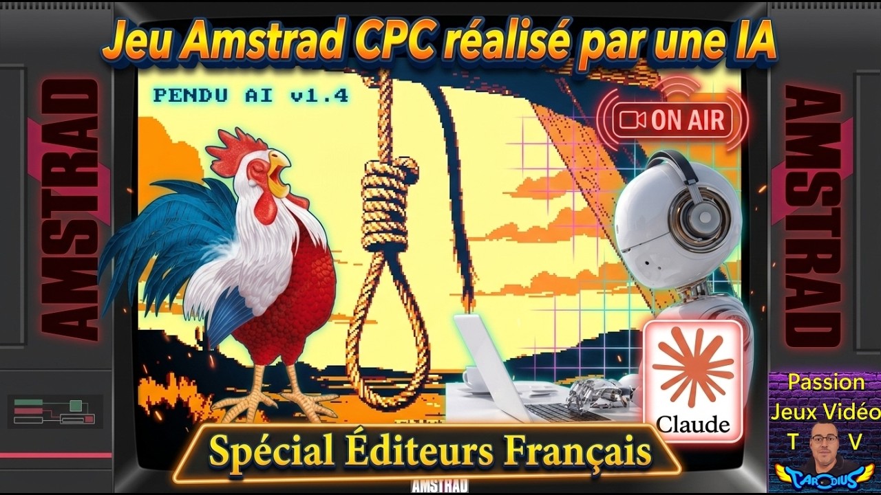 LIVE | PENDU AI V1.4: Un jeu vidéo créé par l'IA sur Amstrad CPC ! (Spécial Éditeurs Français 🇫🇷)