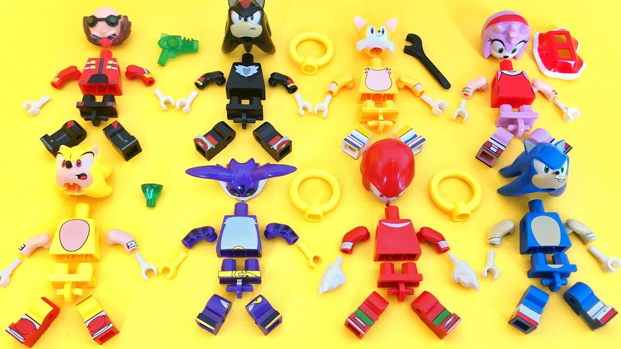 Lego SONIC Minifigures | Shadow VS Super Sonic | Dr.Robotnik, Tails, Knuckless | Unofficial Lego