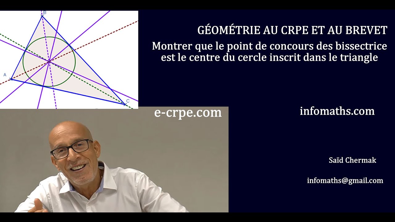 CRPE. BISSECTRICES ET CENTRE DU CERCLE INSCRIT