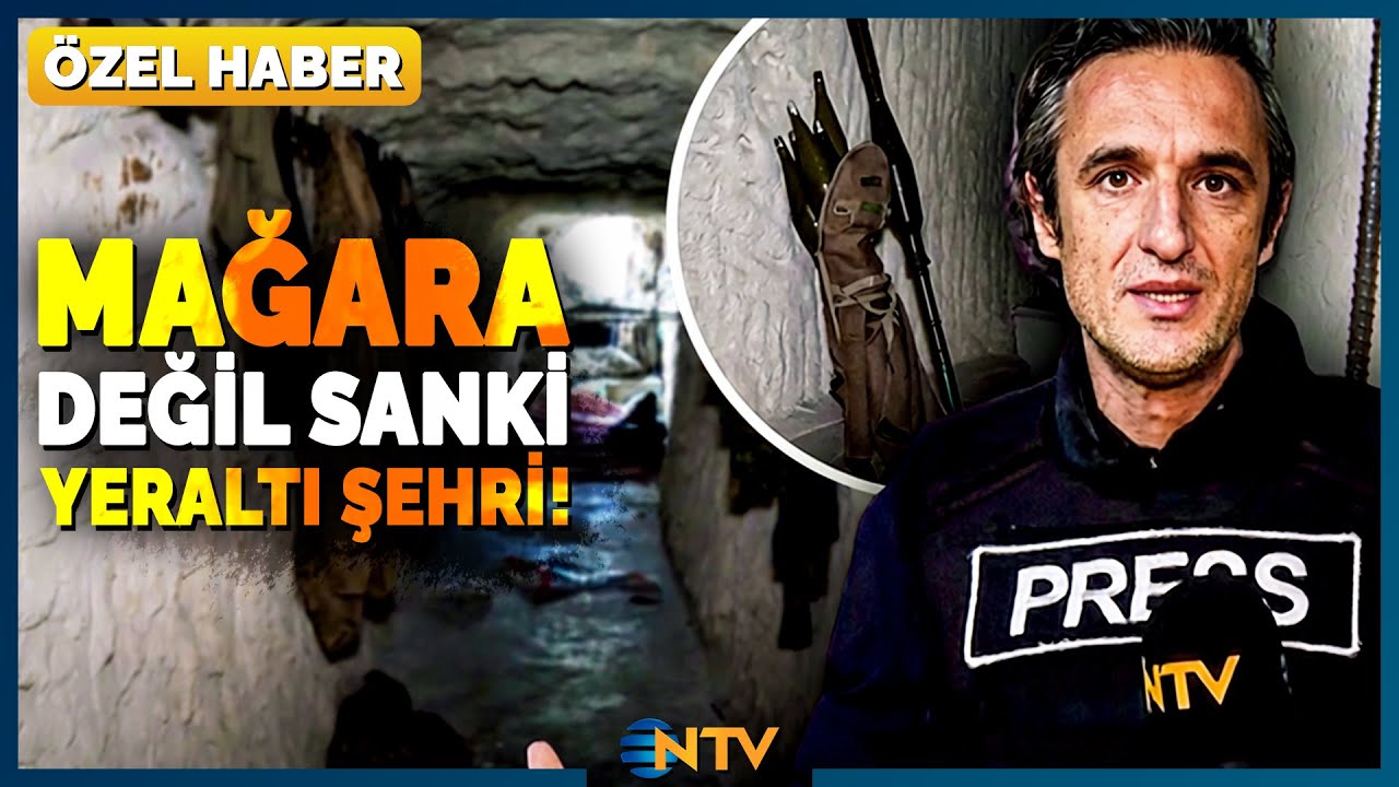 YPG'nin İçinde Konferans Salonu Olan Yeraltı Şehri Gibi Mağarasını NTV Ekibi Görüntüledi! | NTV