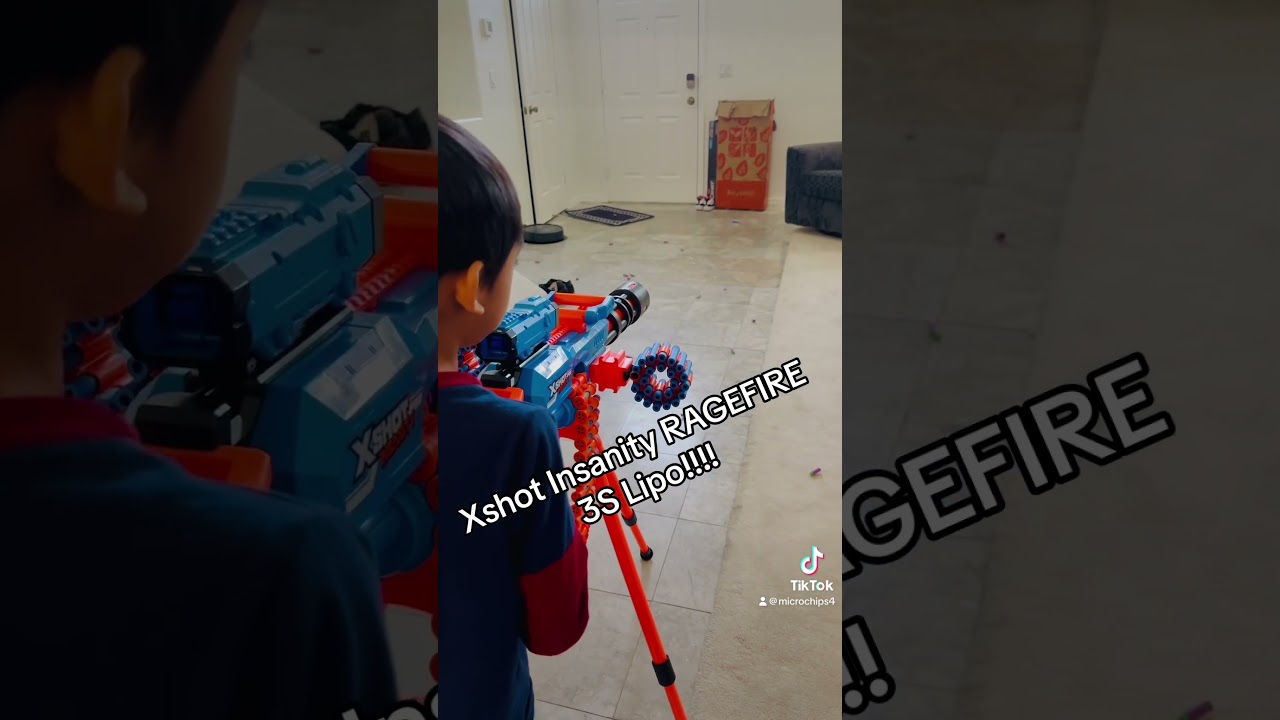 Xshot insanity ragefire mod 3s #nerf #nerfblaster #xshot #ragefire #nerfmod #nerfwar #outofdarts