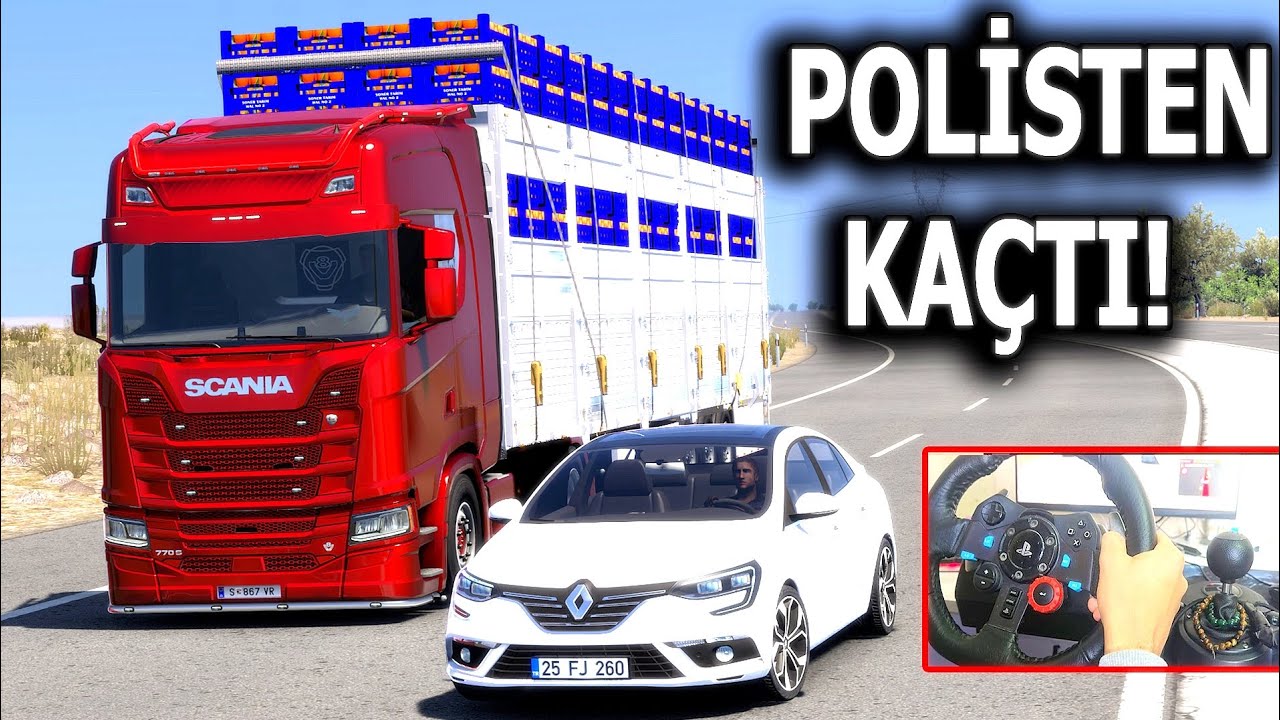 POLİSTEN KAÇAN JETÇİ ! ETS 2 MOD Logitech G29 