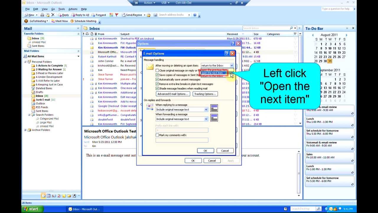 Old Tutorial - How to Stop Going Back to the Inbox After Moving/Deleting e-mail in Outlook 2007