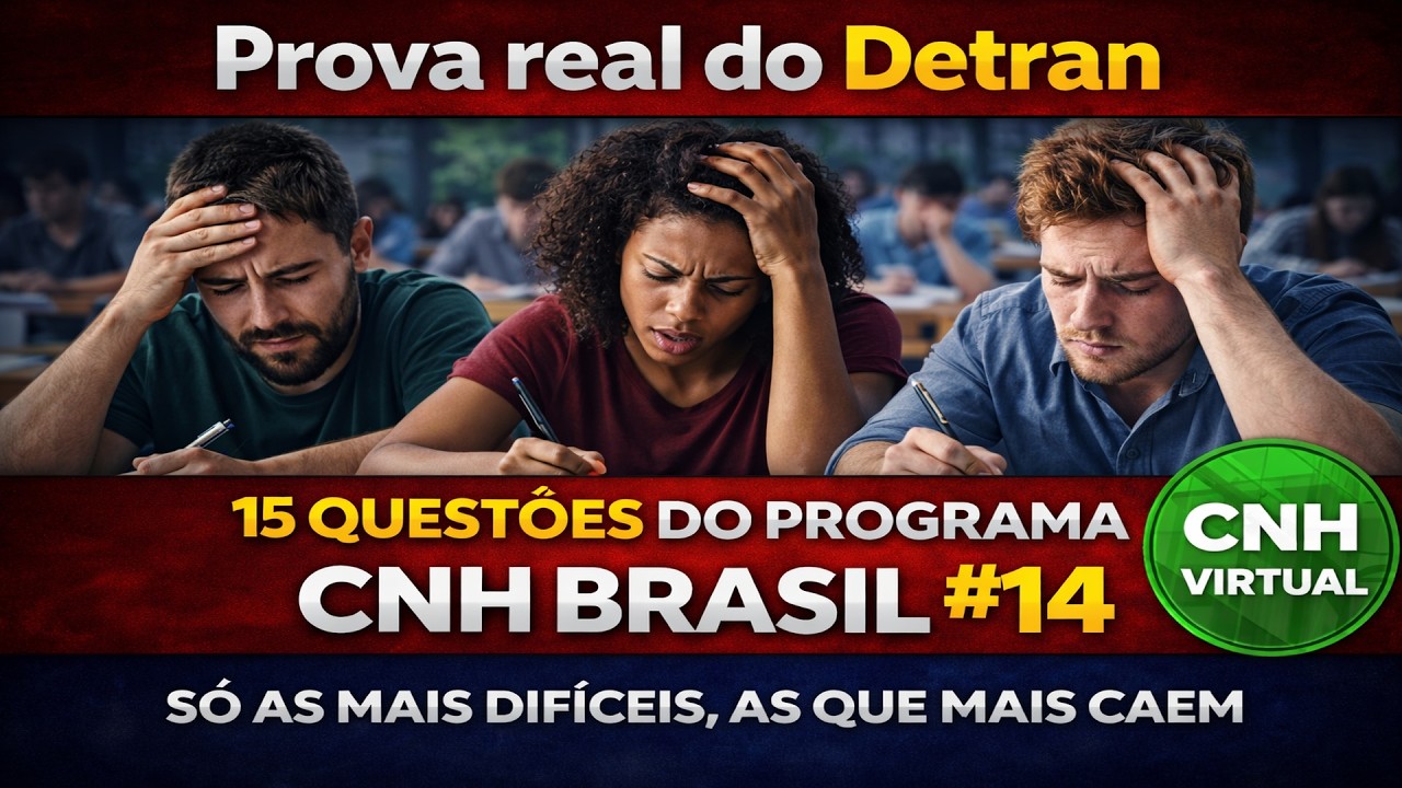 SIMULADO do DETRAN 2026: REVISÃO COMPLETA CNH BRASIL com 15 QUESTÕES (PROVA REAL TEÓRICA)