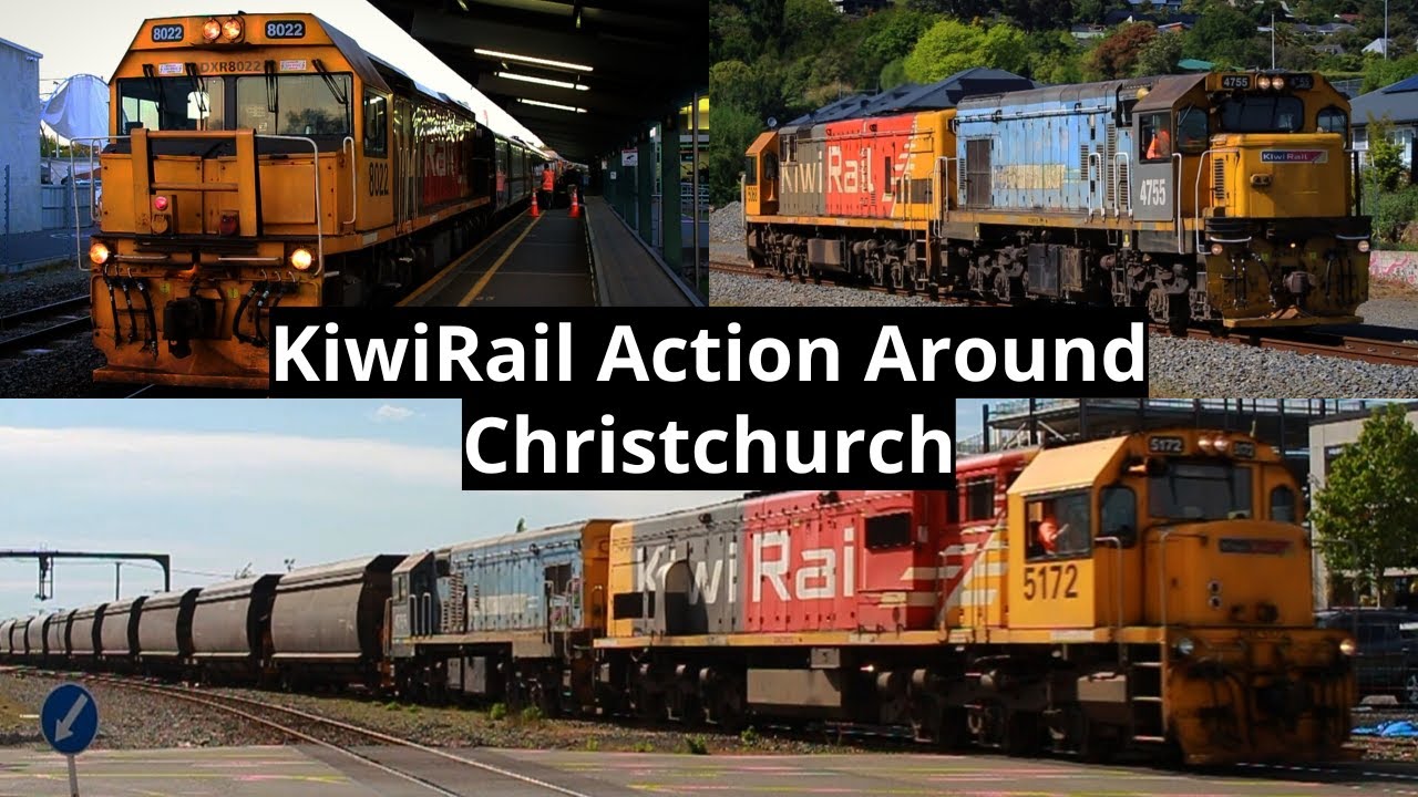 KiwiRail Action Around Christchurch (HD) (Drone Footage)