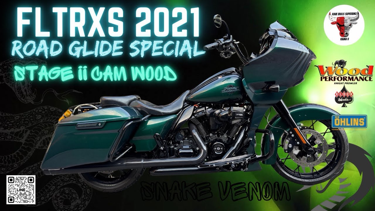#รีวิวฮาร์เล่ย์ HD ROAD GLIDE SPECIAL รถปี2021 สีหายาก Snake Venom🐍💚 Cam wood Performance 