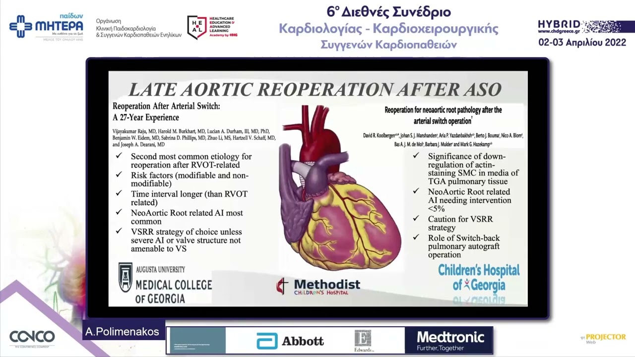 Late (AoD) and (VR) in patients operated for CHD:Ross, TGA and Fallot | Anastasios Polimenakos