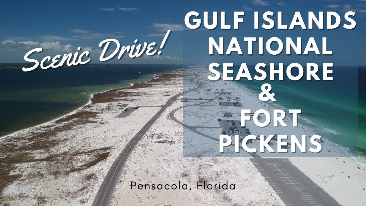 Drive: Gulf Islands National Seashore & Fort Pickens (4K 60FPS)