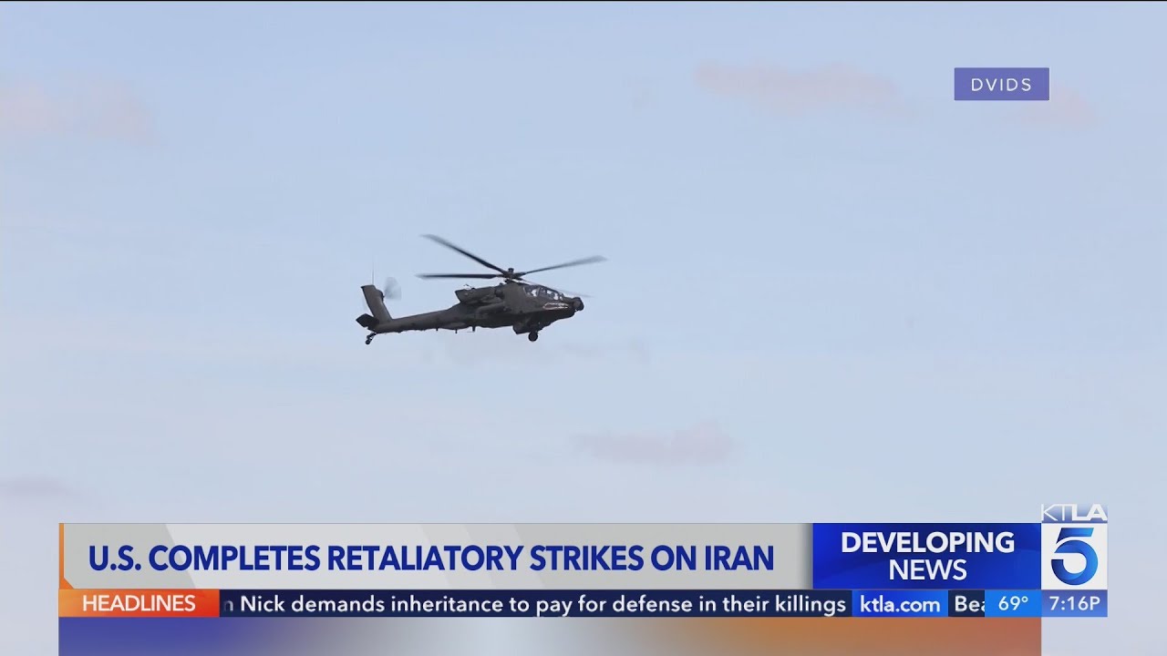 U.S. completes retaliatory strikes against Iran after Apache Helicopter downed