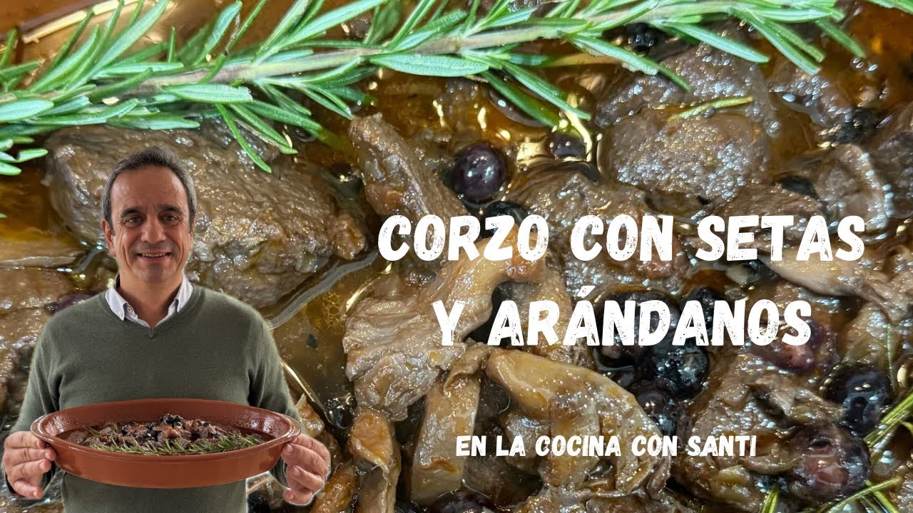 Corzo con setas y arándanos. #recetas #corzo #estofado #carne