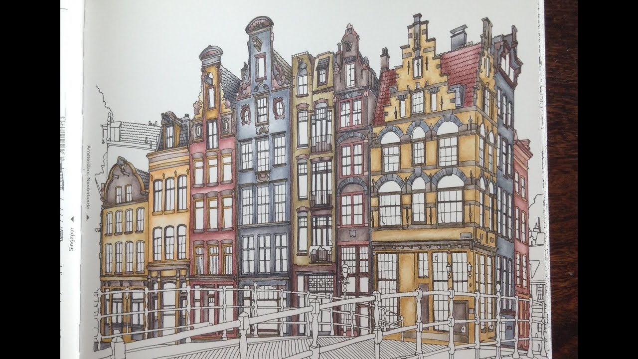 FANTASTIC CITIES-FANTASTISCHE STEDEN - color tutorial part 2 - inktense pencils