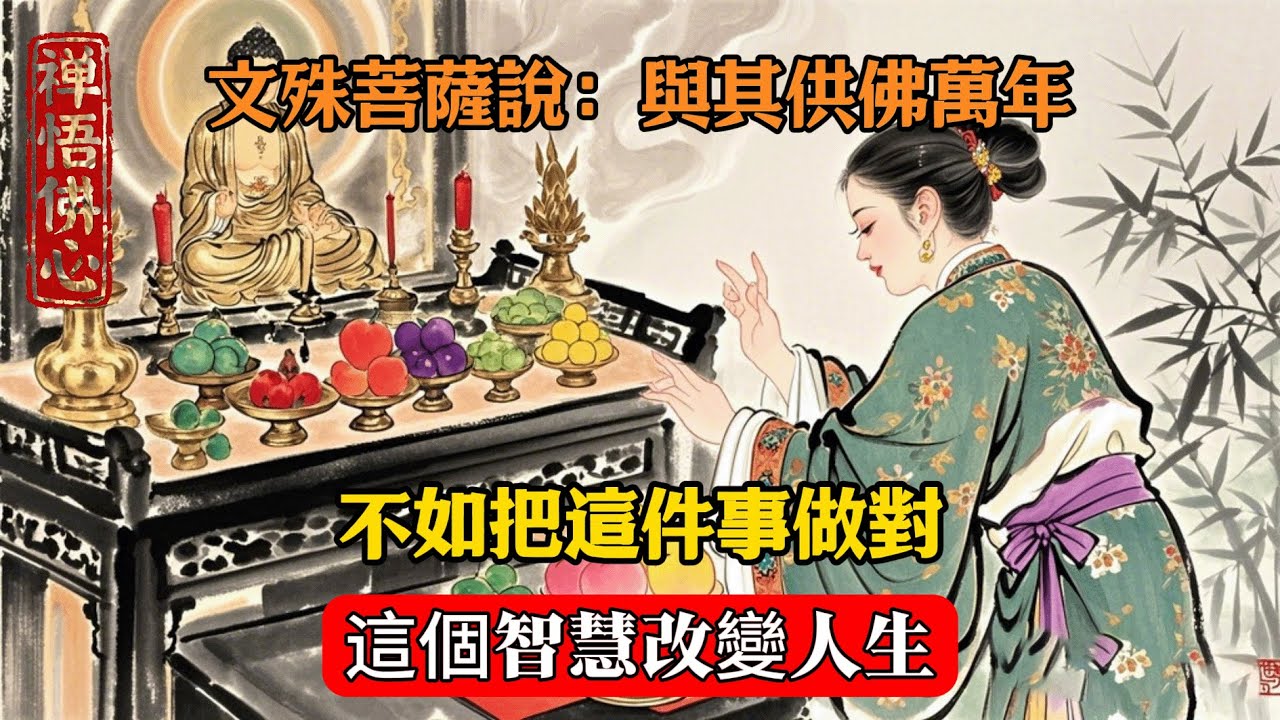 文殊菩薩說：與其供佛萬年，不如把這件事做對，這個智慧改變人生  