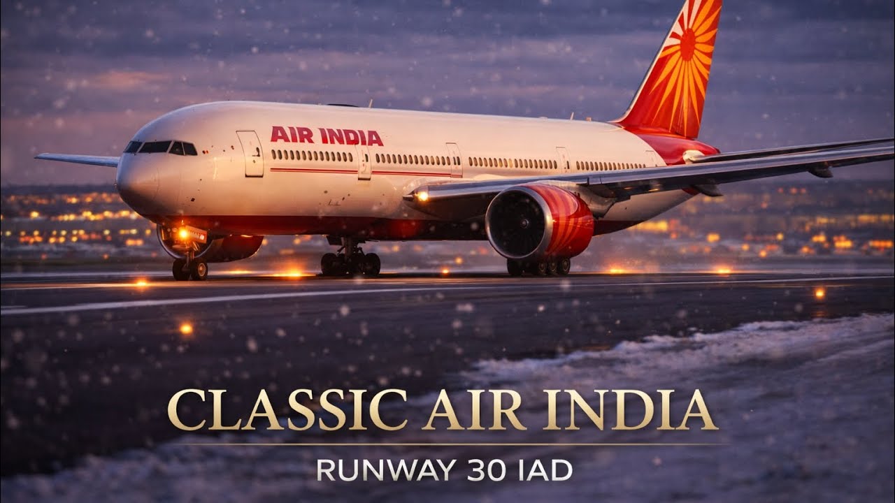 This Air India 777 Still Looks Powerful 🔥 | Winter Takeoff at Washington IAD