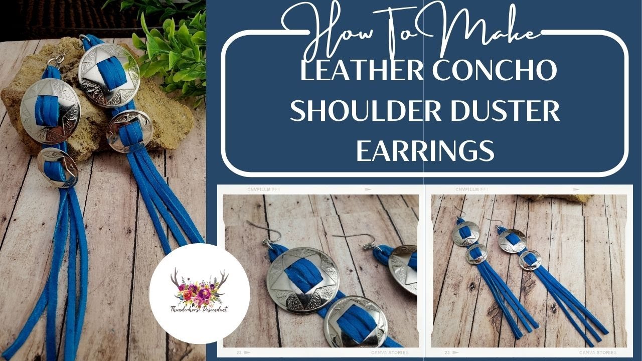 How to Make Easy Leather Concho Shoulder Duster Earrings with Thunderhorse Descendant