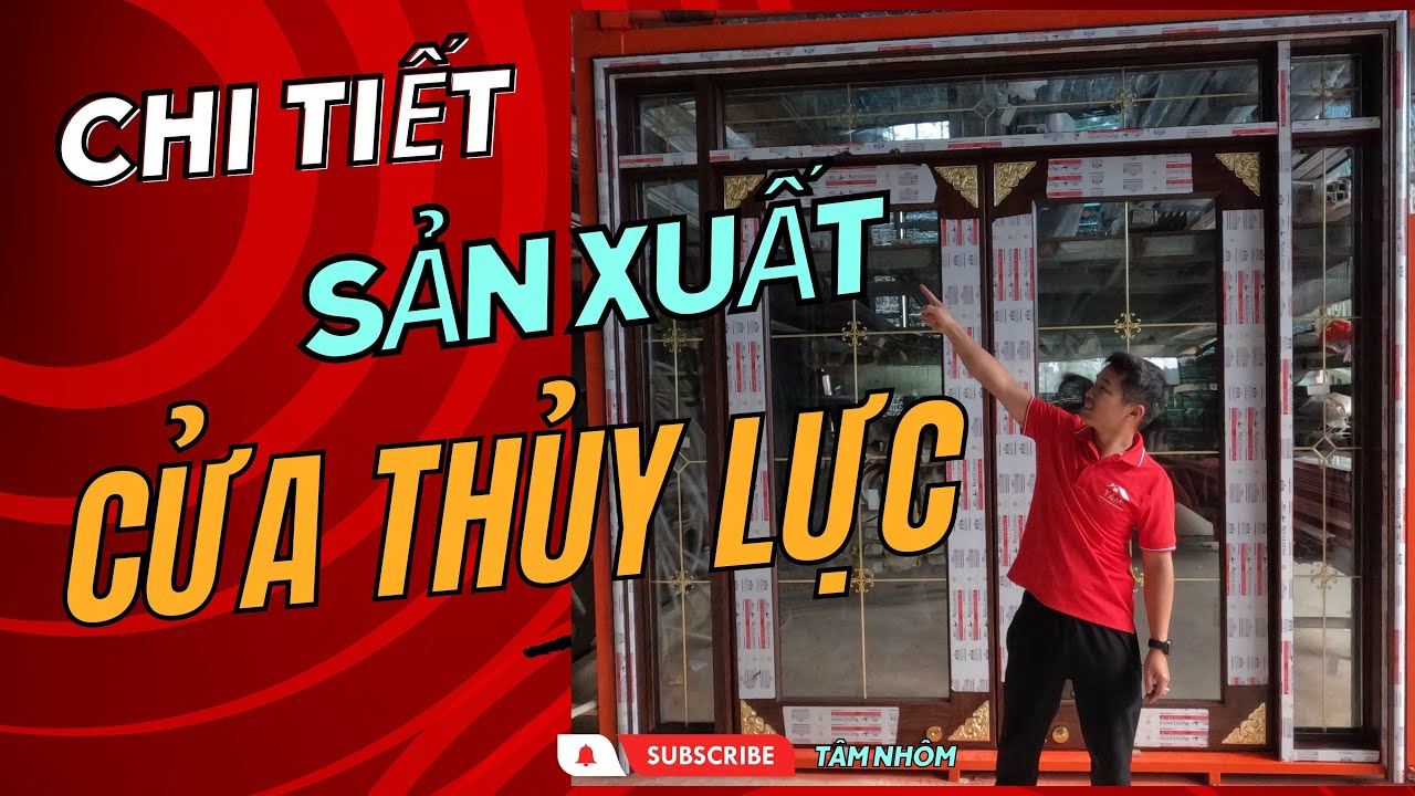 Hướng dẫn chi tiết sản xuất cửa thủy lực nhôm Royalboss vân gỗ trắc kính hộp hoa đồng ||tâm nhôm